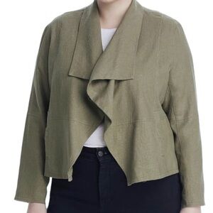 𝅺NEW BAGATELLE LINEN Blend Green Plus Size Jacket 2X